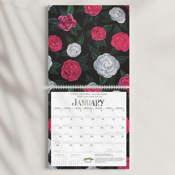 2024 WALL CALENDAR, THE VIRTUES OF MARY IN FLOWERS