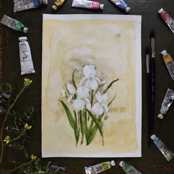Original DES IRIS BLANCS, WHITE IRISES, ST. THERESE BOUQUET