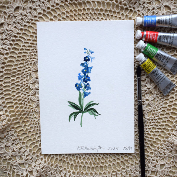 Original LARKSPUR in the FLOWERS OF MARY COLLECTION