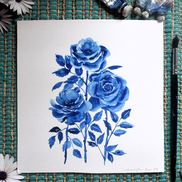 Original LITANY OF LORETO IN BLUE VII, ROSA MYSTICA, MARY'S FLOWER