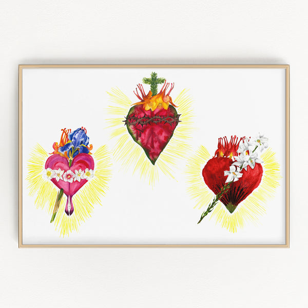BOTANICAL HOLY FAMILY HEARTS (LANDSCAPE ORIENTATION)