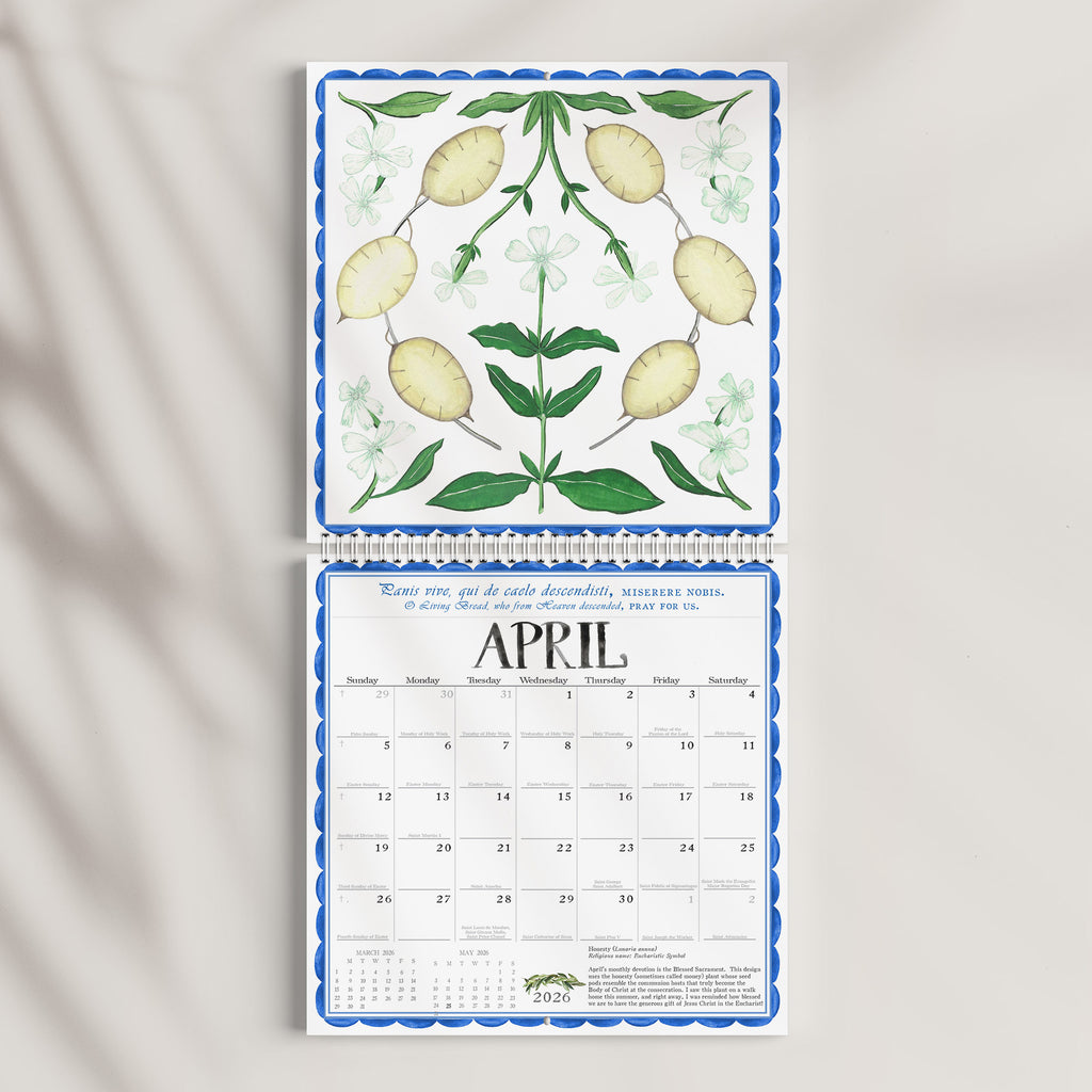 2026 WALL CALENDAR, FLOWERS AND DEVOTIONS, FULL COLOR