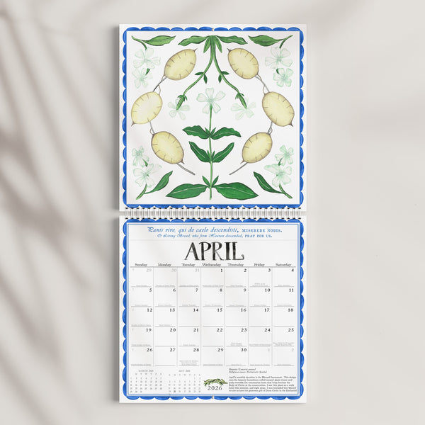 2026 WALL CALENDAR, FLOWERS AND DEVOTIONS, FULL COLOR
