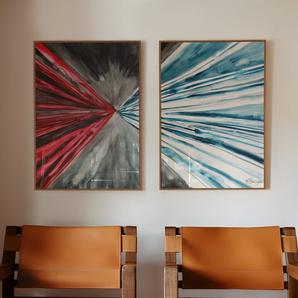 DIVINE MERCY IN WATERCOLOR, set of two paintings
