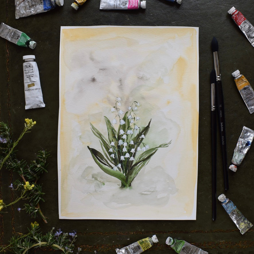 Original DU MUGUET, WHITE LILIES OF THE VALLEY, ST. THERESE BOUQUET