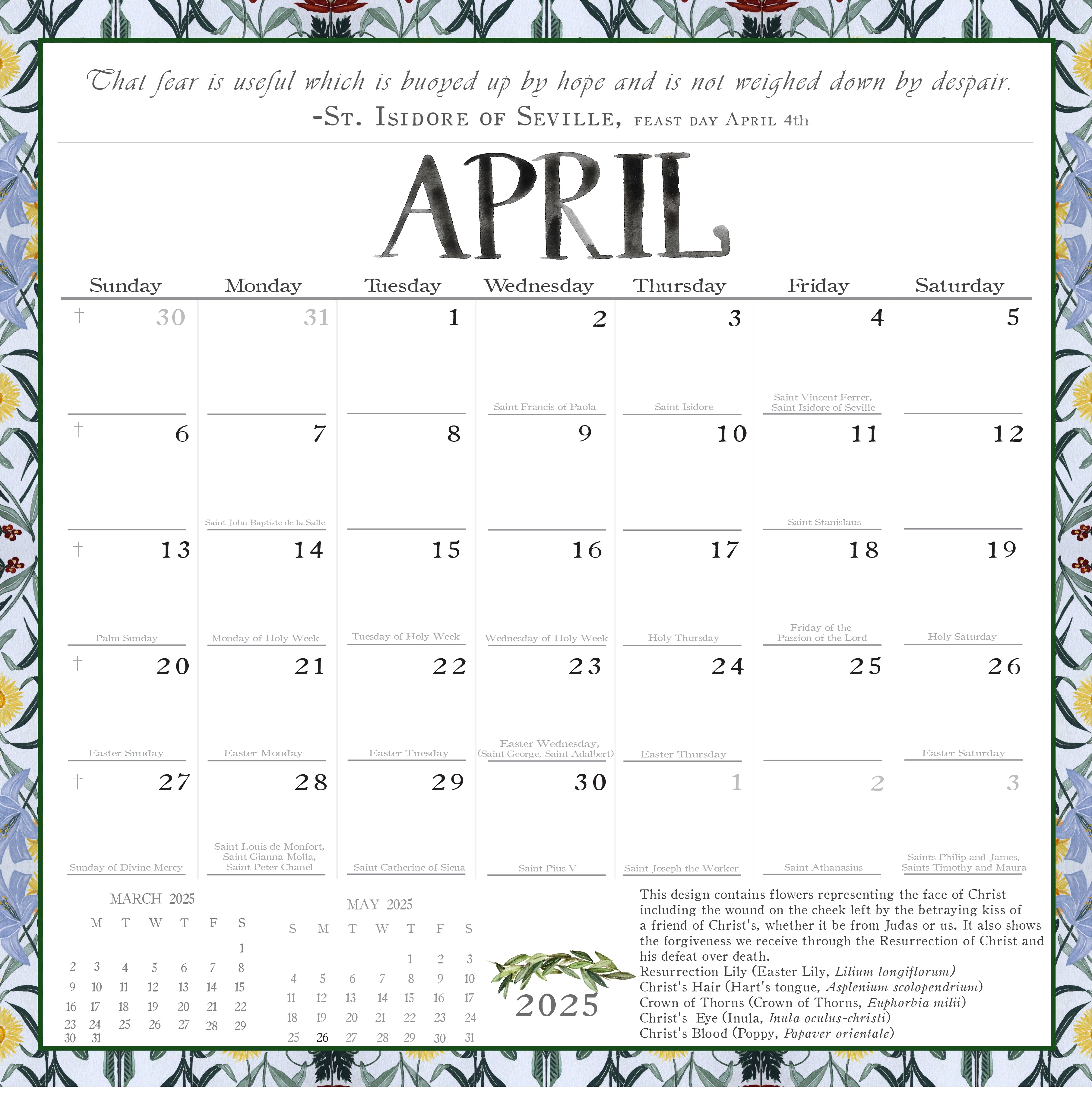 2025 Calendar Our Lady In Art