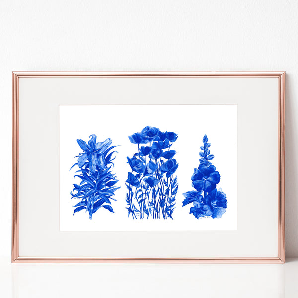 HOLY FAMILY IN BLUE, COMPLETE, landscape