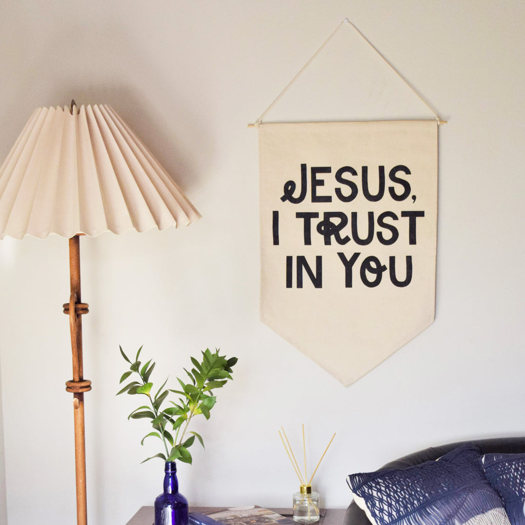 JESUS I TRUST IN YOU CANVAS BANNER